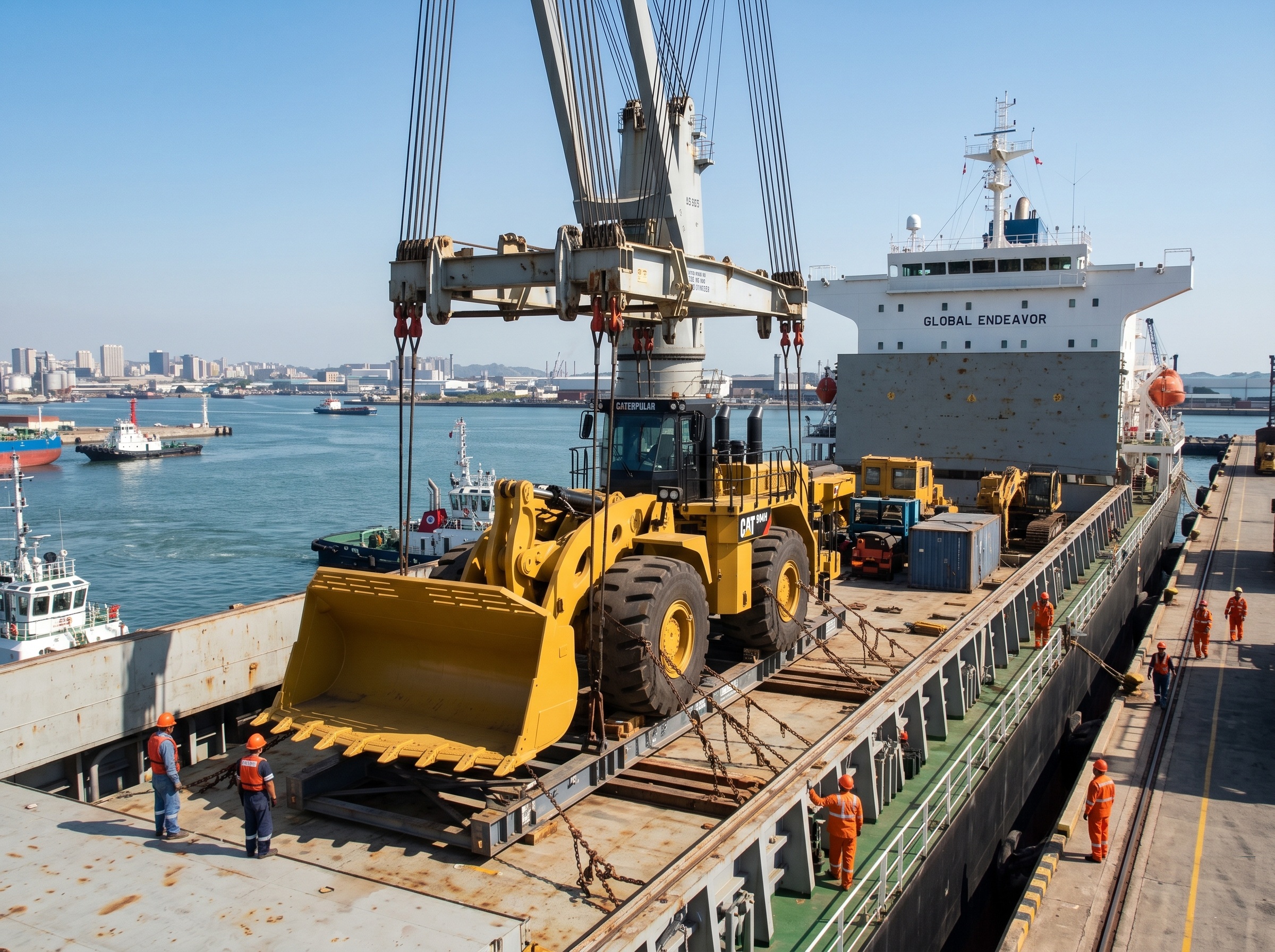 Container Ship loading at port